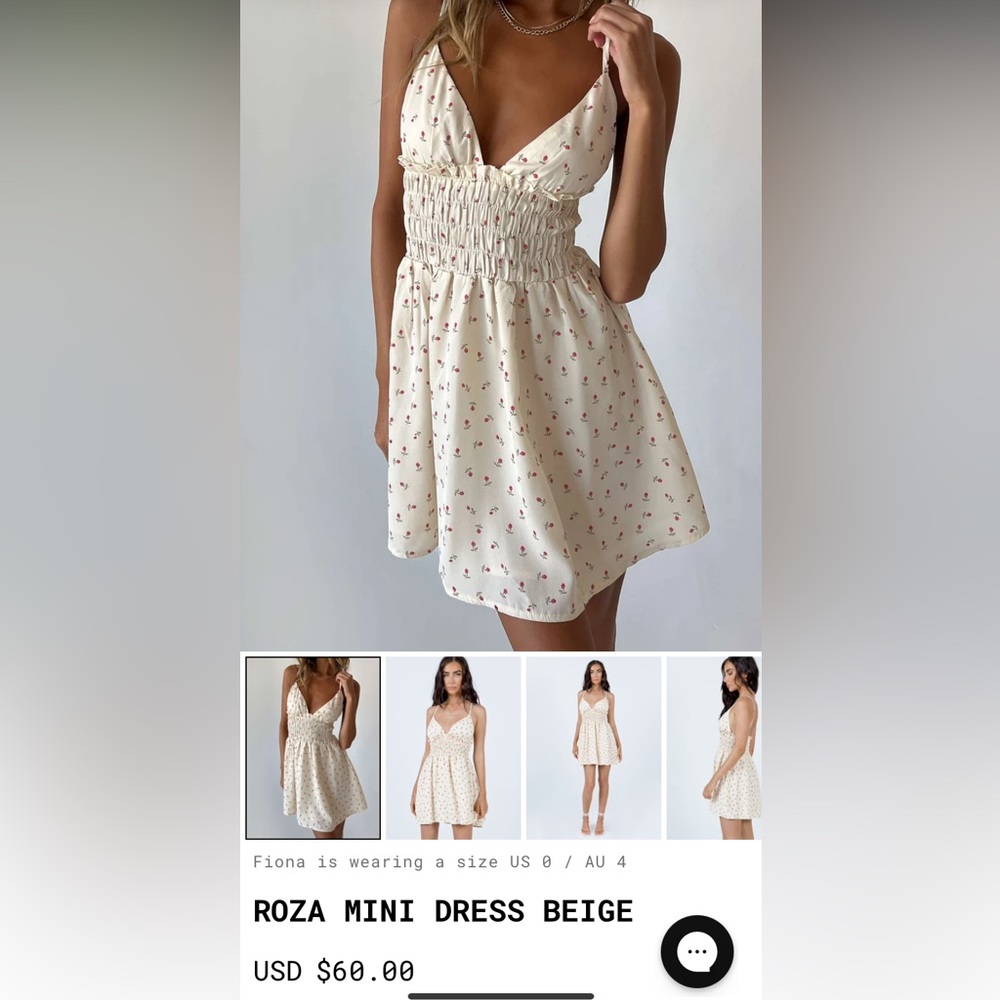 Princess Polly Roza Mini Dress Beige